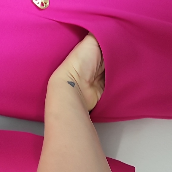 Theo Miles Midi Dress Sz 2 Retro Fushia Vintage 90s - Picture 4 of 11